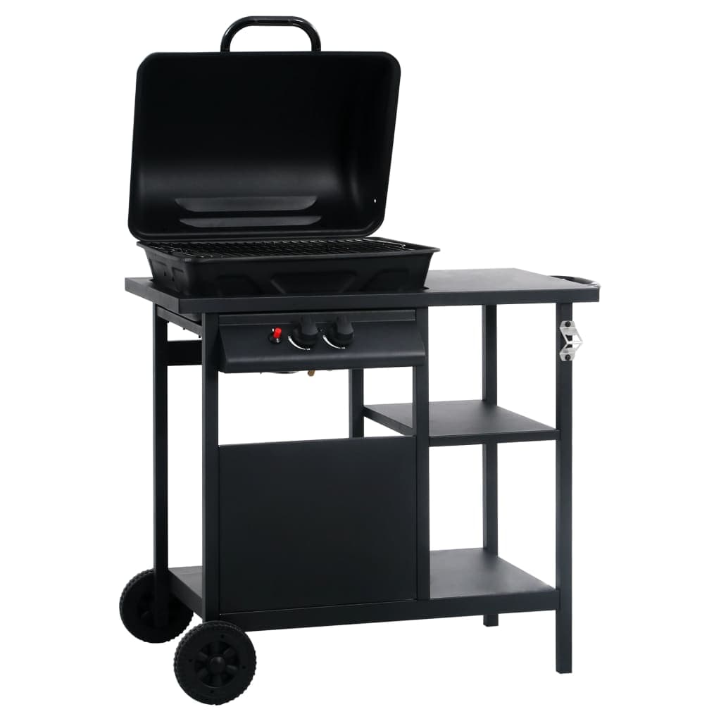 Barbecue e Griglia a Gas con Tavolino e 3 Ripiani in Acciaio Verniciato Nero in Barbecue a carbone Esplodia - Napoli, commercioVirtuoso.it