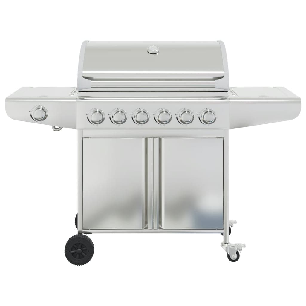 Barbecue a Gas con 7 Bruciatori Griglia in Acciaio con Ruote Colore Argento in Barbecue a gas Esplodia - Napoli, commercioVirtuoso.it