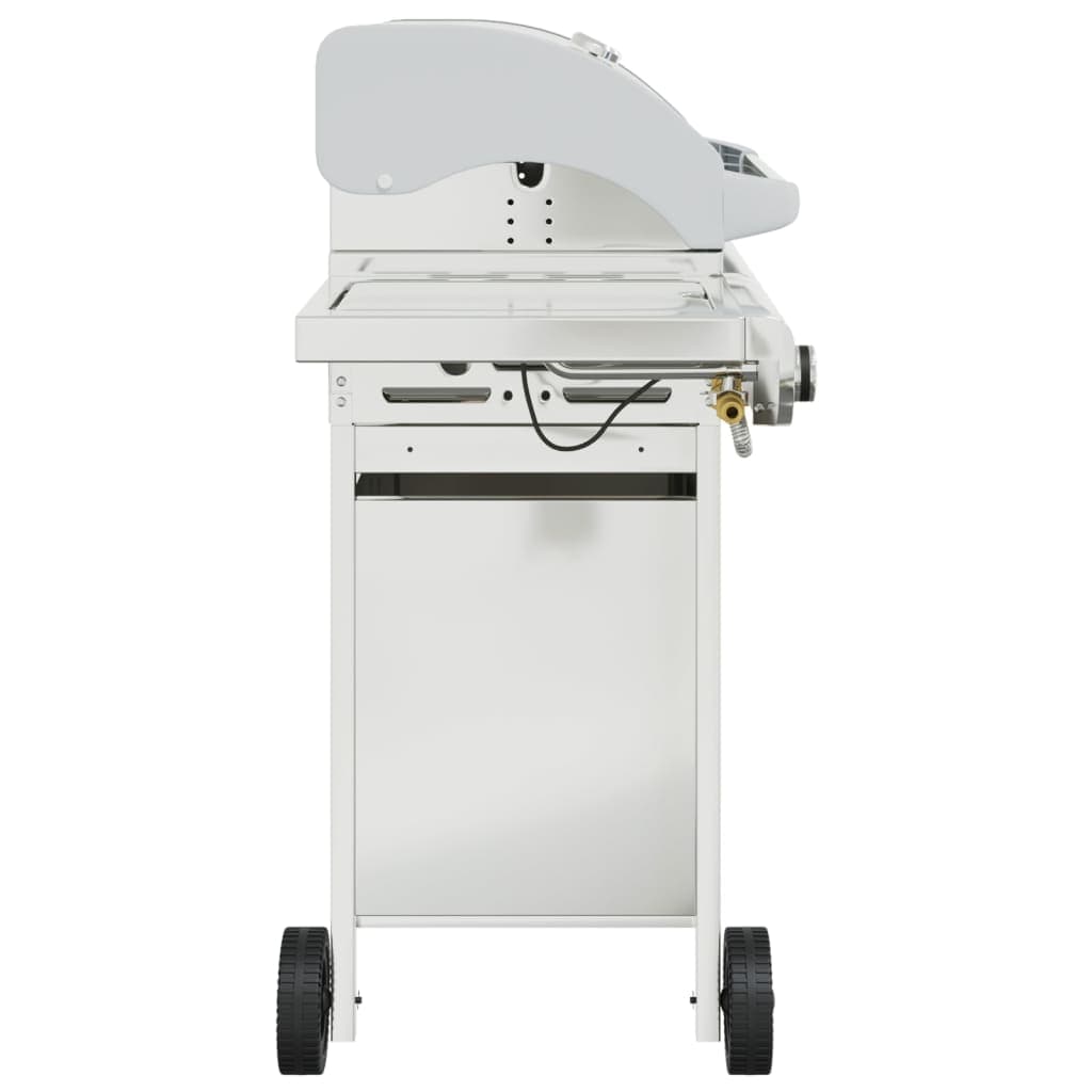 Barbecue a Gas con 7 Bruciatori Griglia in Acciaio con Ruote Colore Argento in Barbecue a gas Esplodia - Napoli, commercioVirtuoso.it