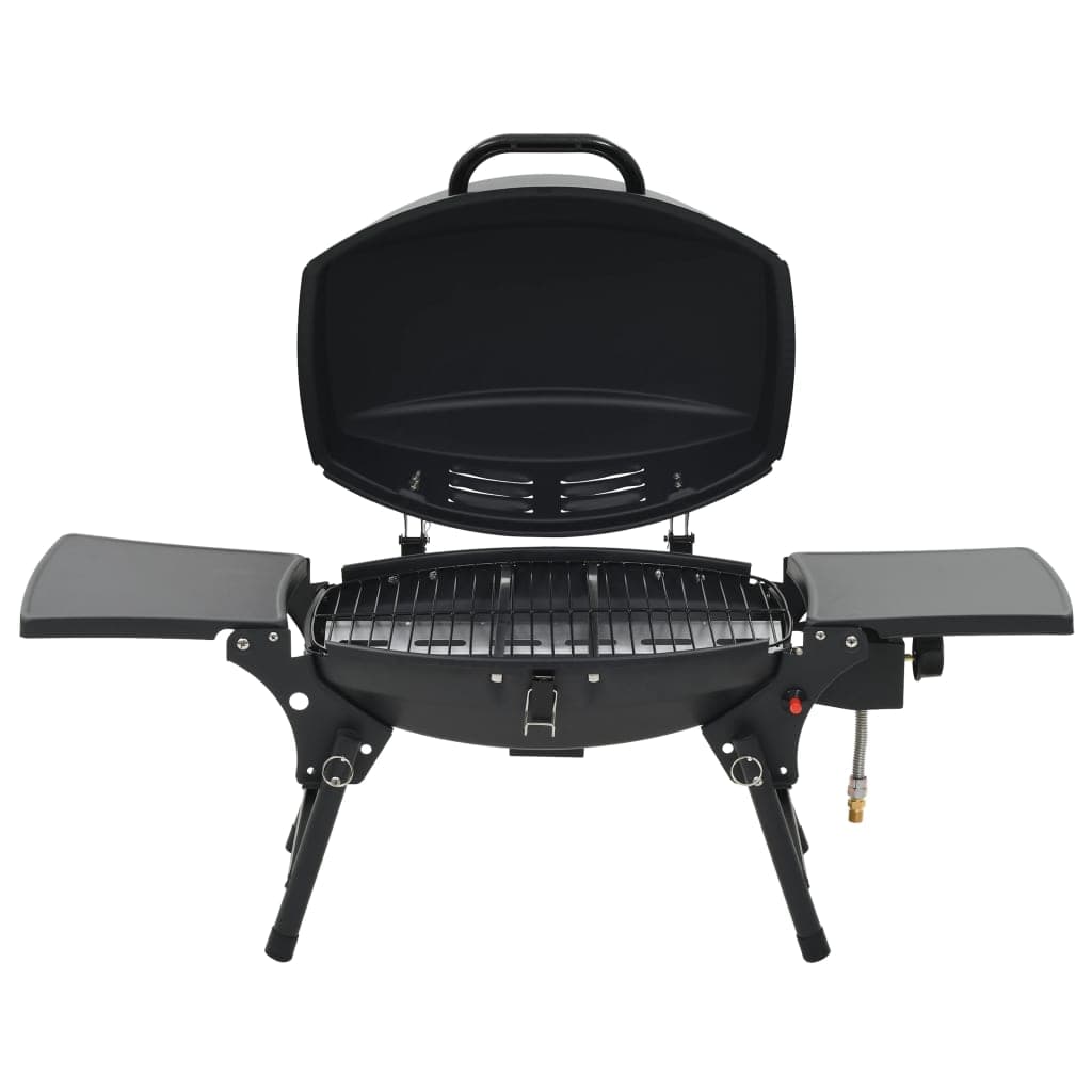 Barbecue e Griglia a Gas GPL Portatile Acciaio Inossidabile con Fornello Nero