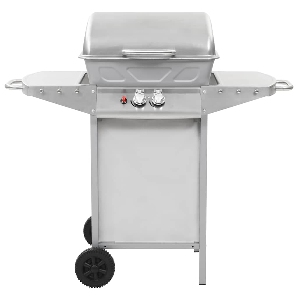 Barbecue a Gas GPL con Griglia 2 Fornelli Argento Acciaio Inox e 2 Ruote in Barbecue a gas Esplodia - Napoli, commercioVirtuoso.it