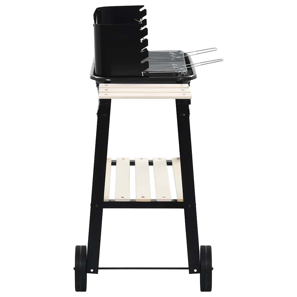 Barbecue in Acciaio Mobile a Carbonella con Ruote Braciere 55x33 cm Nero in Barbecue a carbone Esplodia - Napoli, commercioVirtuoso.it