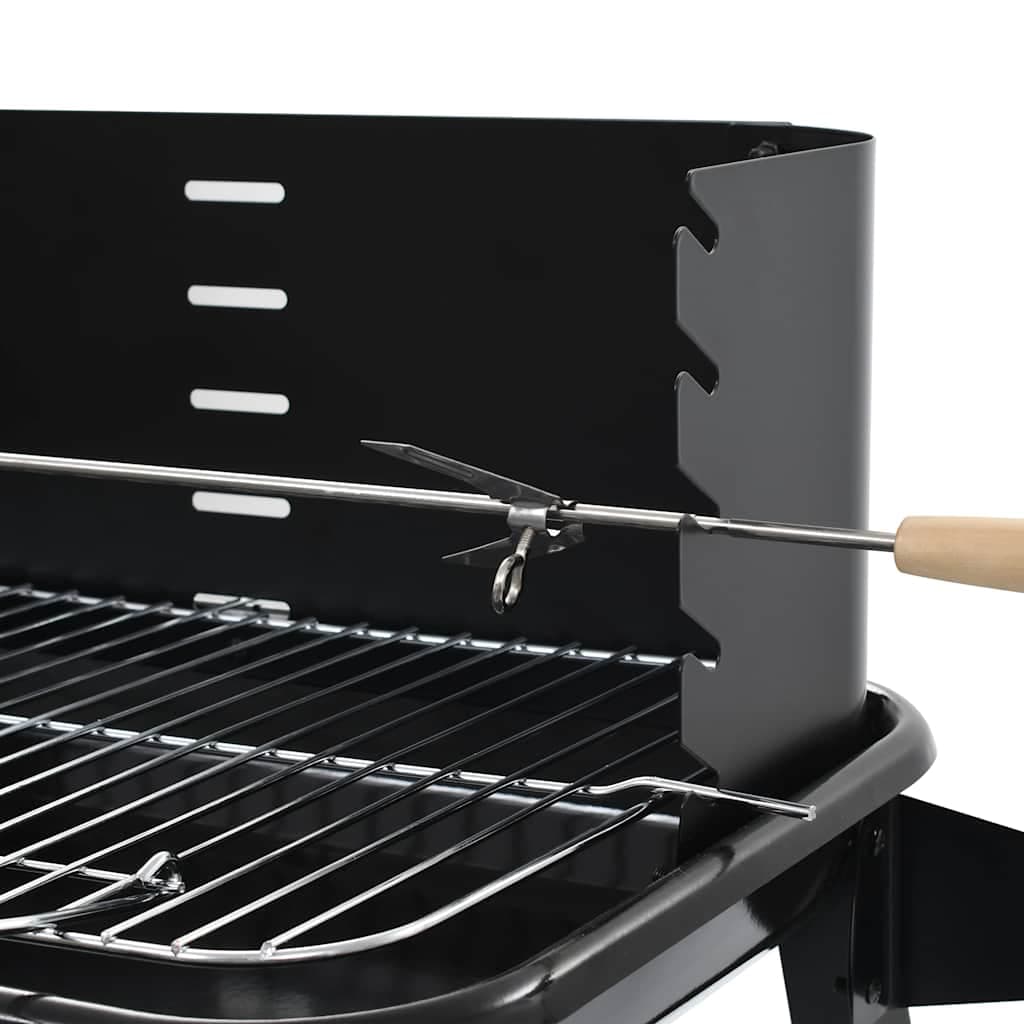 Barbecue in Acciaio Mobile a Carbonella con Ruote Braciere 55x33 cm Nero in Barbecue a carbone Esplodia - Napoli, commercioVirtuoso.it