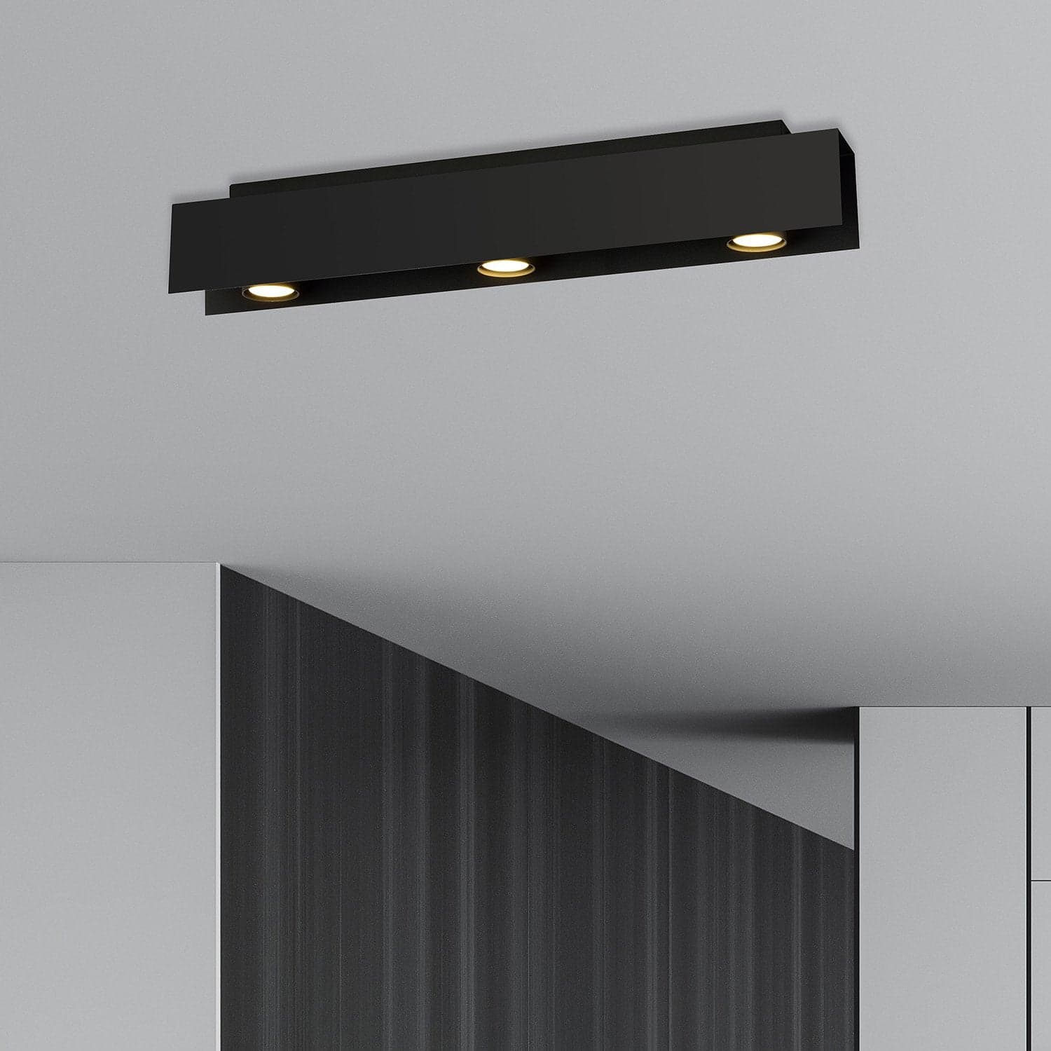 Plafoniera Moderna 3 Luci Kenno In Acciaio Nero in Plafoniere LuceArt - Montecorvino Pugliano, commercioVirtuoso.it