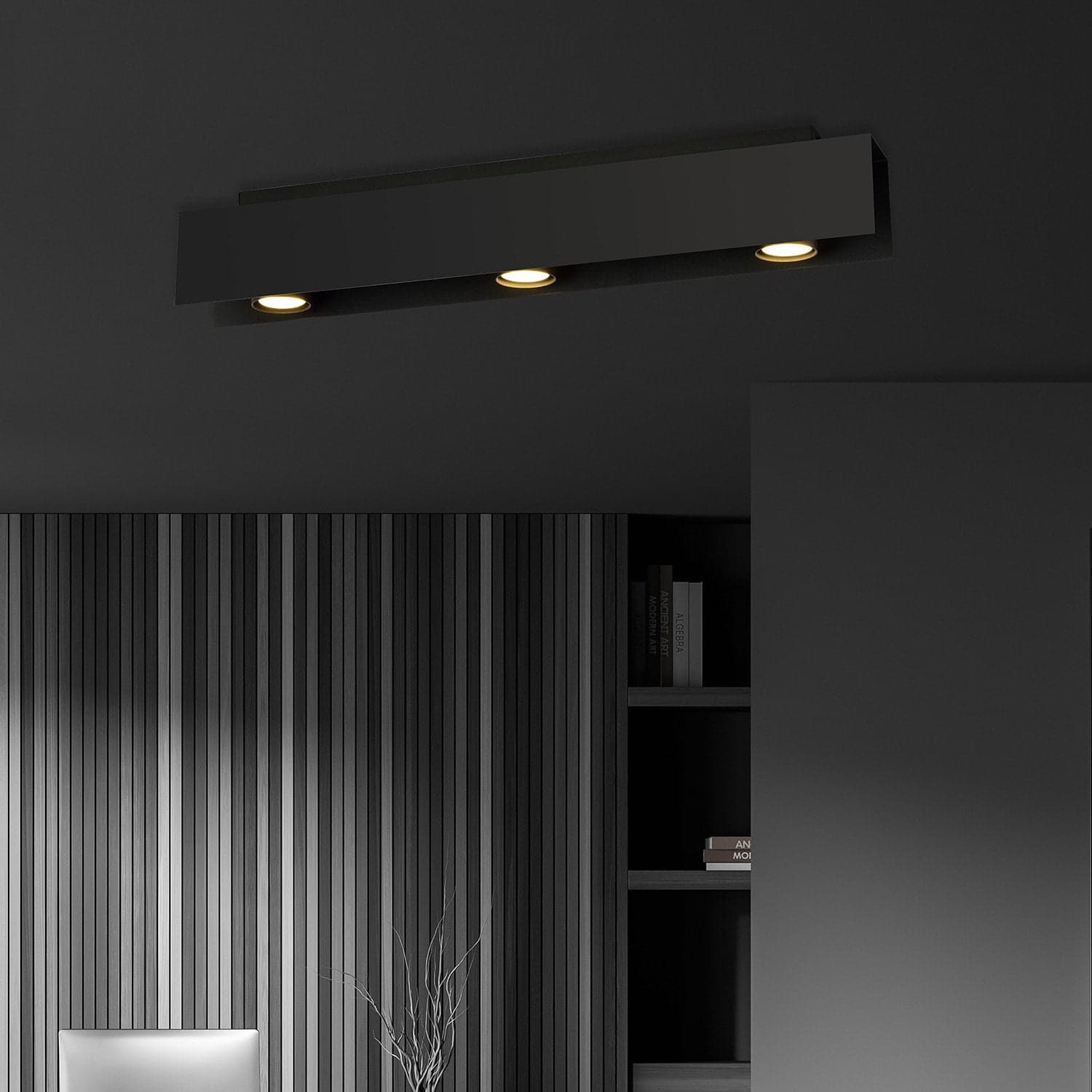 Plafoniera Moderna 3 Luci Kenno In Acciaio Nero in Plafoniere LuceArt - Montecorvino Pugliano, commercioVirtuoso.it