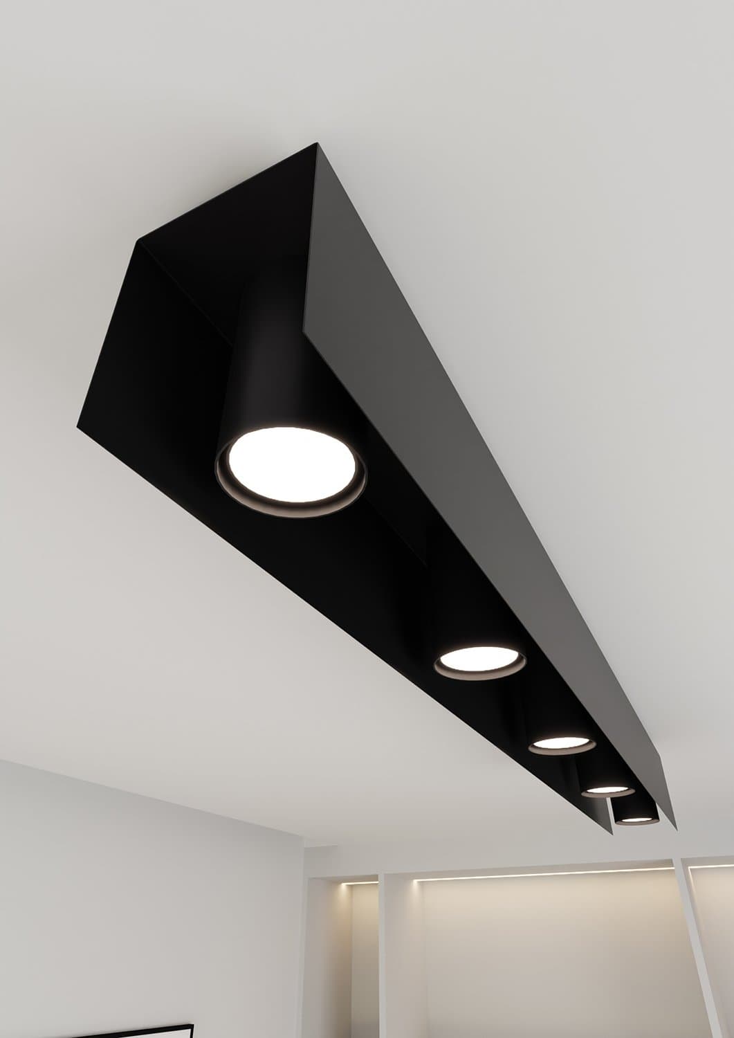 Plafoniera Moderna 5 Luci Kenno In Acciaio Nero in Plafoniere LuceArt - Montecorvino Pugliano, commercioVirtuoso.it