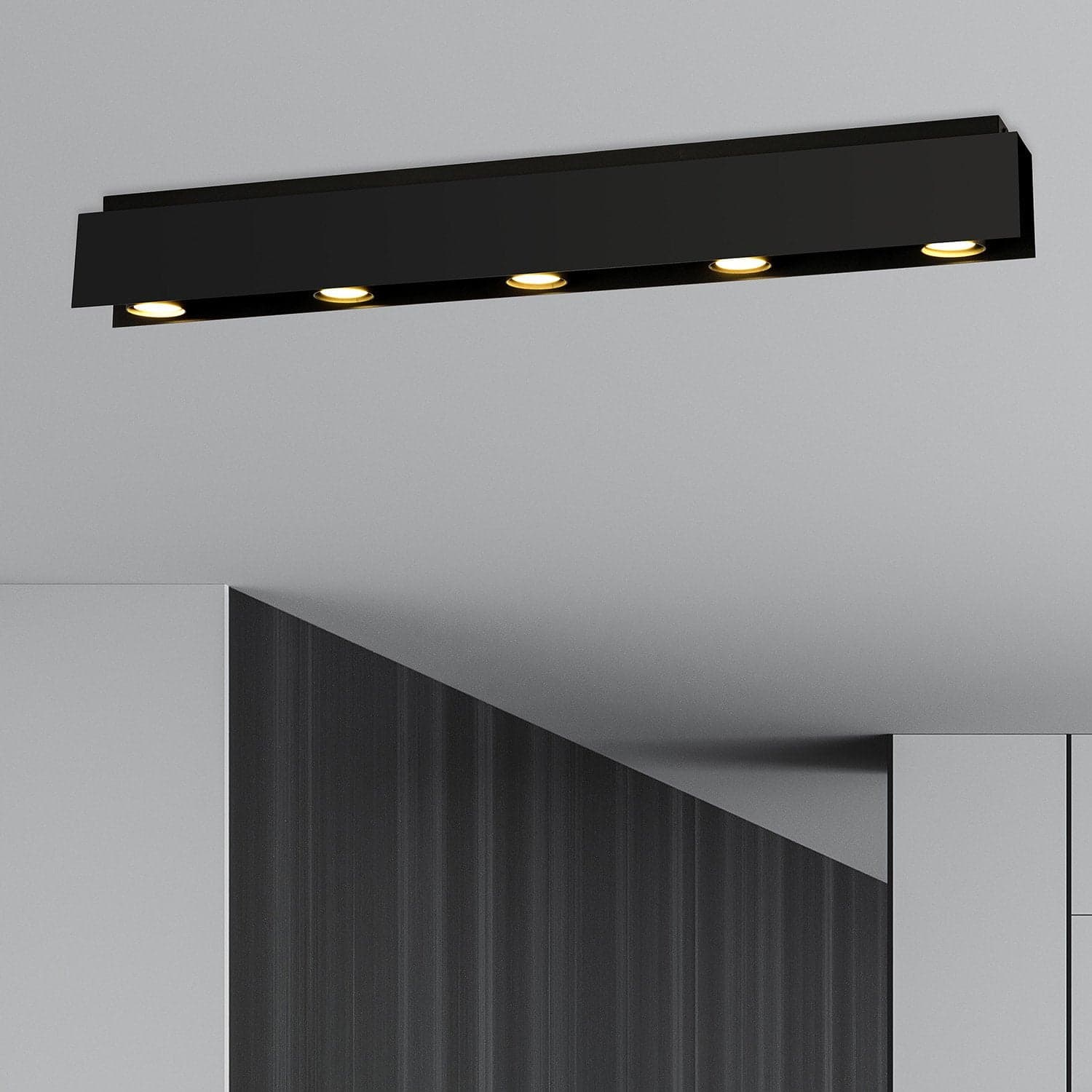Plafoniera Moderna 5 Luci Kenno In Acciaio Nero in Plafoniere LuceArt - Montecorvino Pugliano, commercioVirtuoso.it