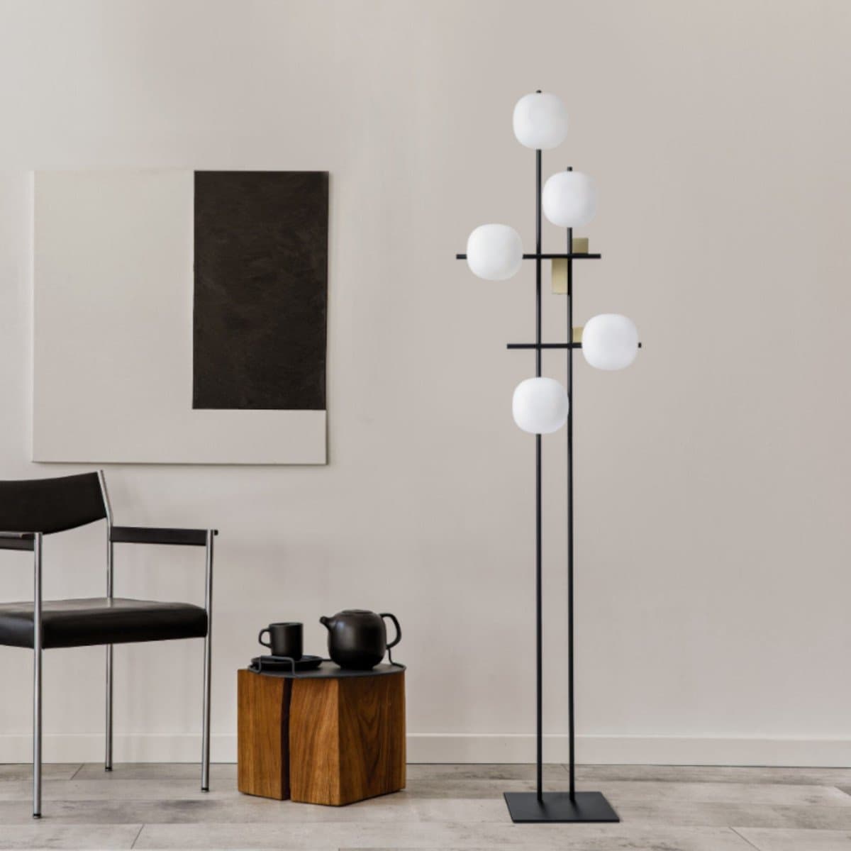Piantana moderna Miloox LINGOTTO 1744 345 G9 LED dimmerabile metallo vetro in Lampade da terra Lampadari Bartalini - Colle di Val d’Elsa, commercioVirtuoso.it
