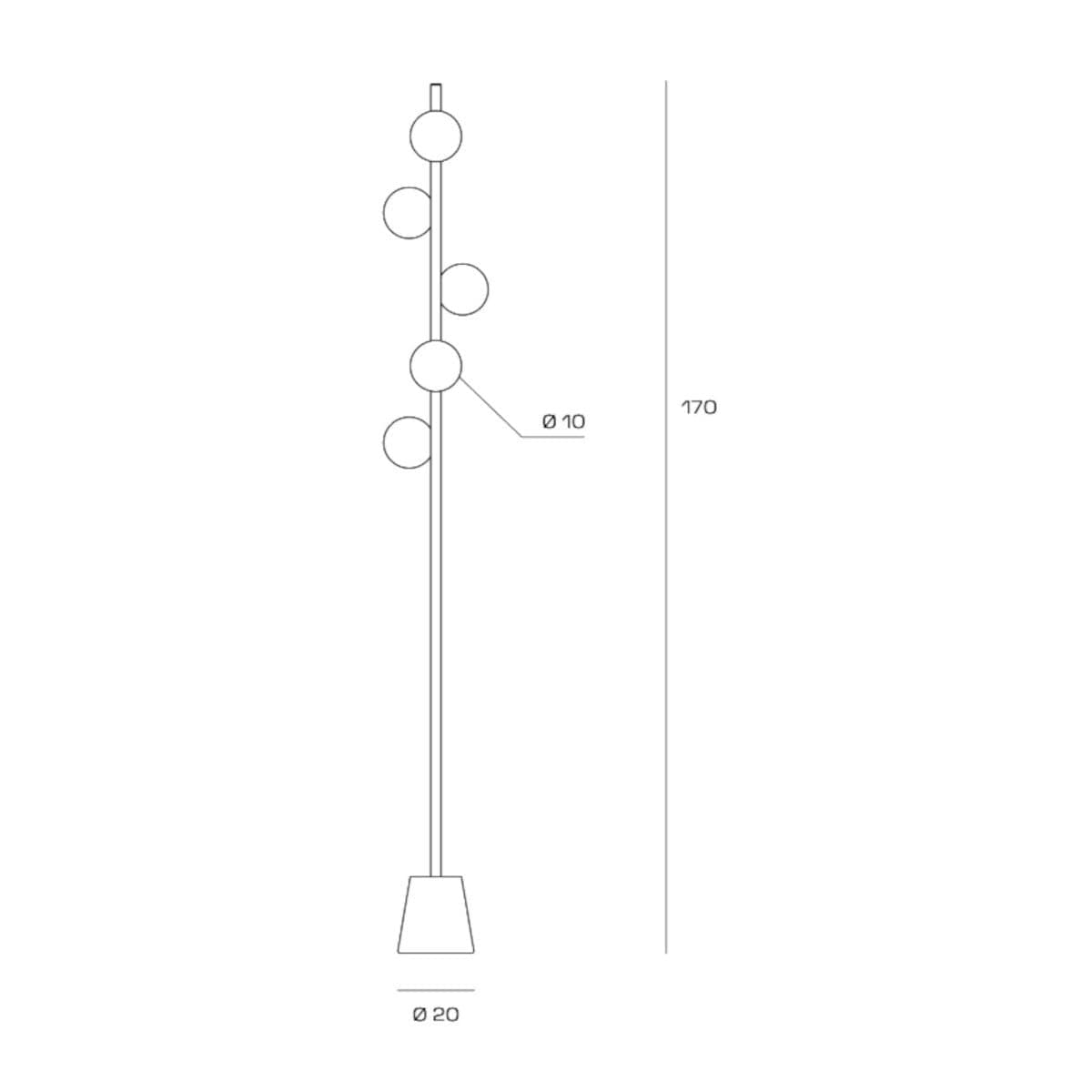 Piantana classica Miloox POMI' 1744 270 G9 LED dimmerabile metallo vetro in Lampade da terra Lampadari Bartalini - Colle di Val d’Elsa, commercioVirtuoso.it