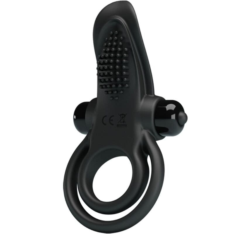 PRETTY LOVE - DOPPIO ANELLO VIBRANTE + STIMOLATORE CLITORIDEO 10 VIBRAZIONI NERO in Anelli fallici e vibranti Desideria Shop - Latina, commercioVirtuoso.it