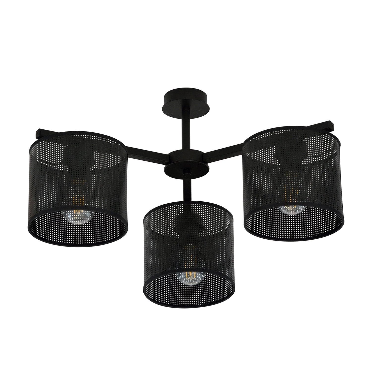 Plafoniera Industrial 3 Luci Jordan In Acciaio Nero E Paralumi A Cilindro in Lampade a sospensione LuceArt - Montecorvino Pugliano, commercioVirtuoso.it