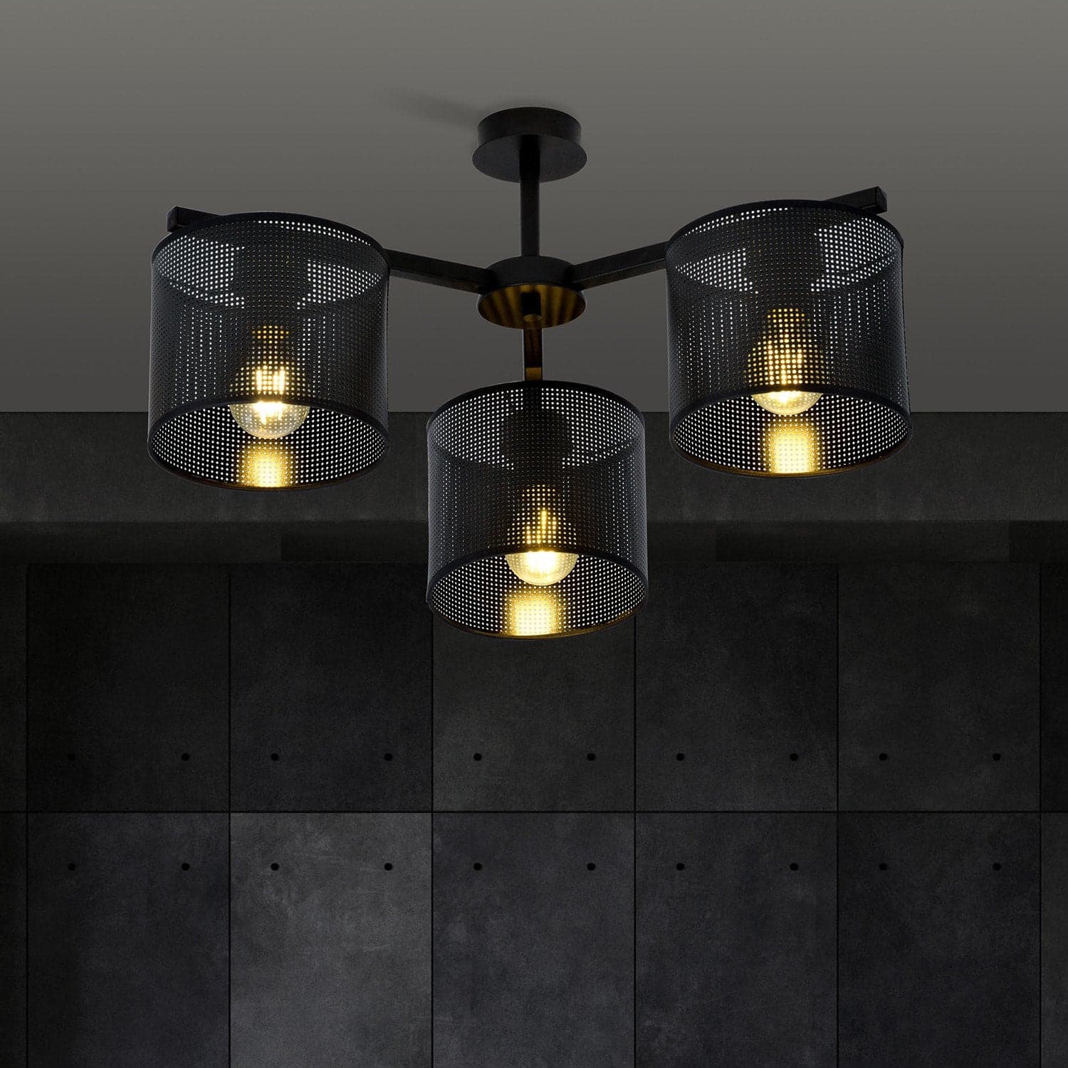 Plafoniera Industrial 3 Luci Jordan In Acciaio Nero E Paralumi A Cilindro in Lampade a sospensione LuceArt - Montecorvino Pugliano, commercioVirtuoso.it