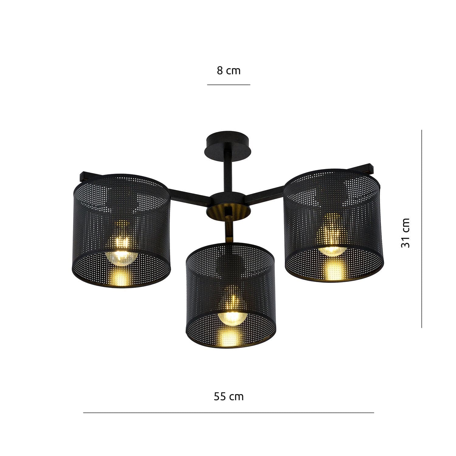 Plafoniera Industrial 3 Luci Jordan In Acciaio Nero E Paralumi A Cilindro in Lampade a sospensione LuceArt - Montecorvino Pugliano, commercioVirtuoso.it