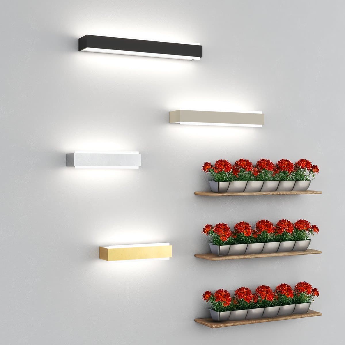 Applique classica Top Light BIOS 1213 45 DM LED SWITCH 1980LM diffusore alluminio illuminazione modulo integrato in Applique Lampadari Bartalini - Colle di Val d’Elsa, commercioVirtuoso.it