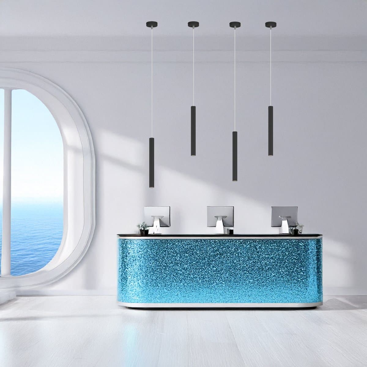 Lampadario Top light ROUND TUBE 1174 S1 GU10 LED cilindro metallo moderno in Lampade a sospensione Lampadari Bartalini - Colle di Val d’Elsa, commercioVirtuoso.it