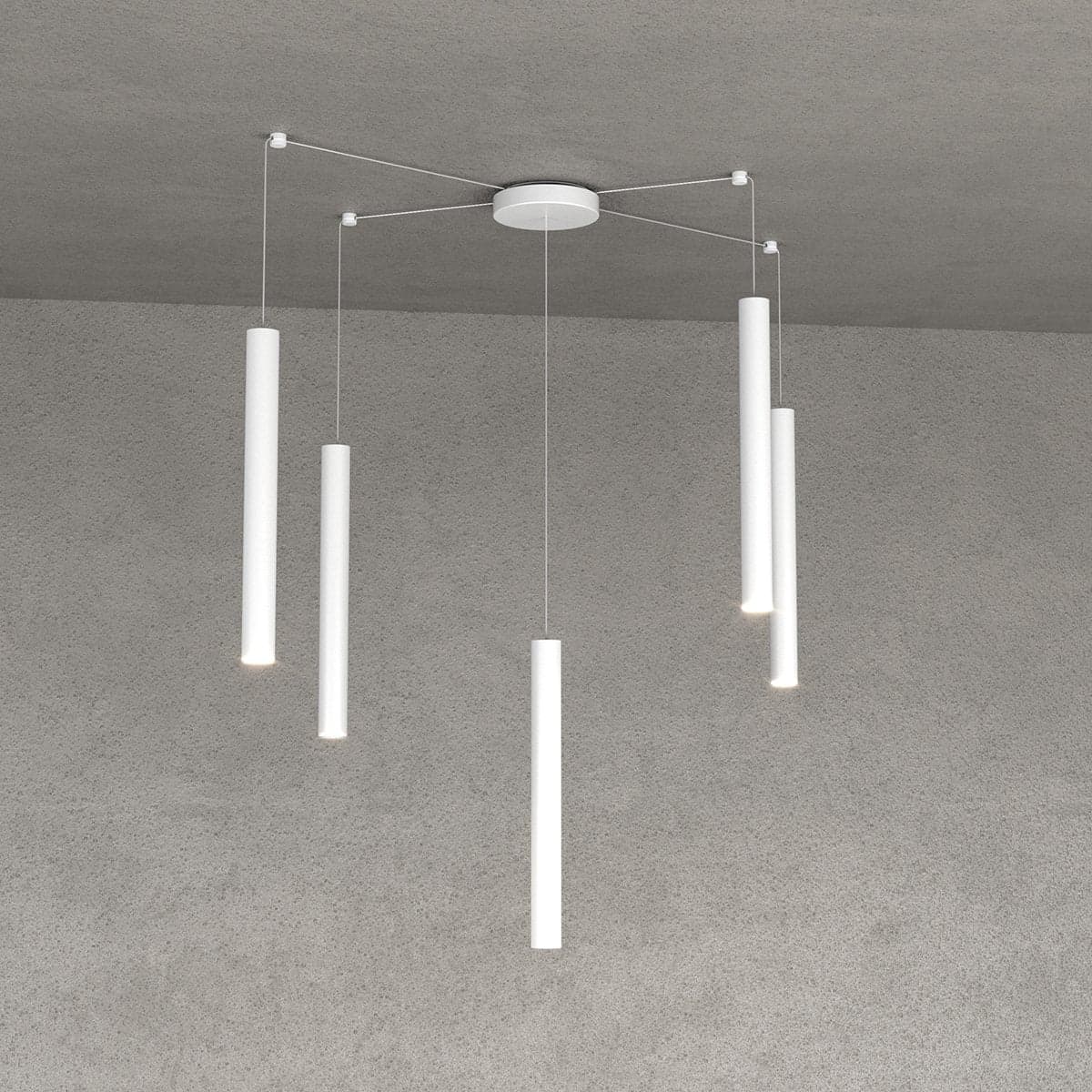Lampadario Top light ROUND TUBE 1174 S5 GU10 LED cilindro metallo moderno in Lampade a sospensione Lampadari Bartalini - Colle di Val d’Elsa, commercioVirtuoso.it