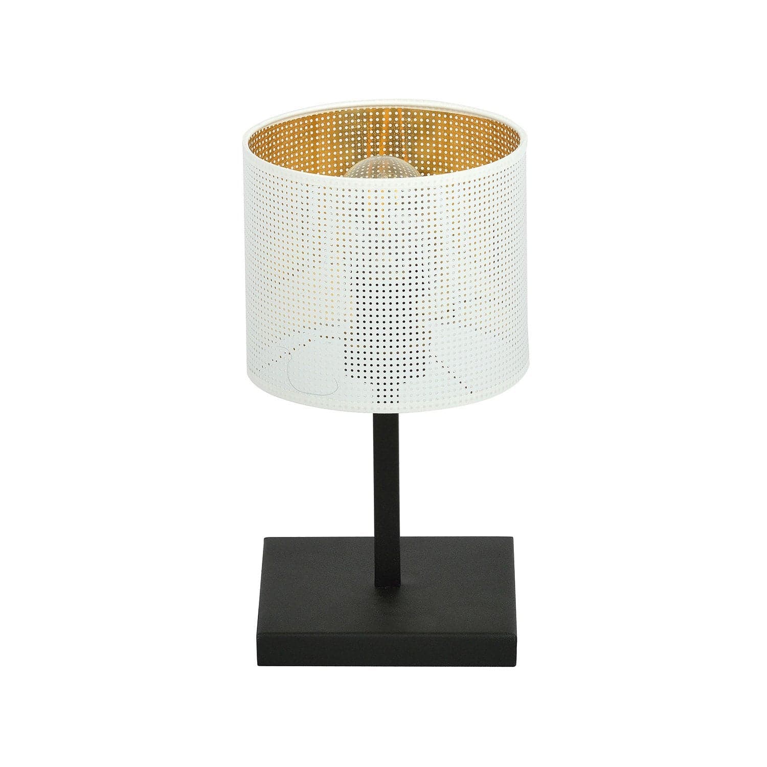 Lampada Da Tavolo 1 Luce Jordan In Acciaio Bianco E Paralume A Cilindro Oro in Lampade da tavolo e abat-jour LuceArt - Montecorvino Pugliano, commercioVirtuoso.it