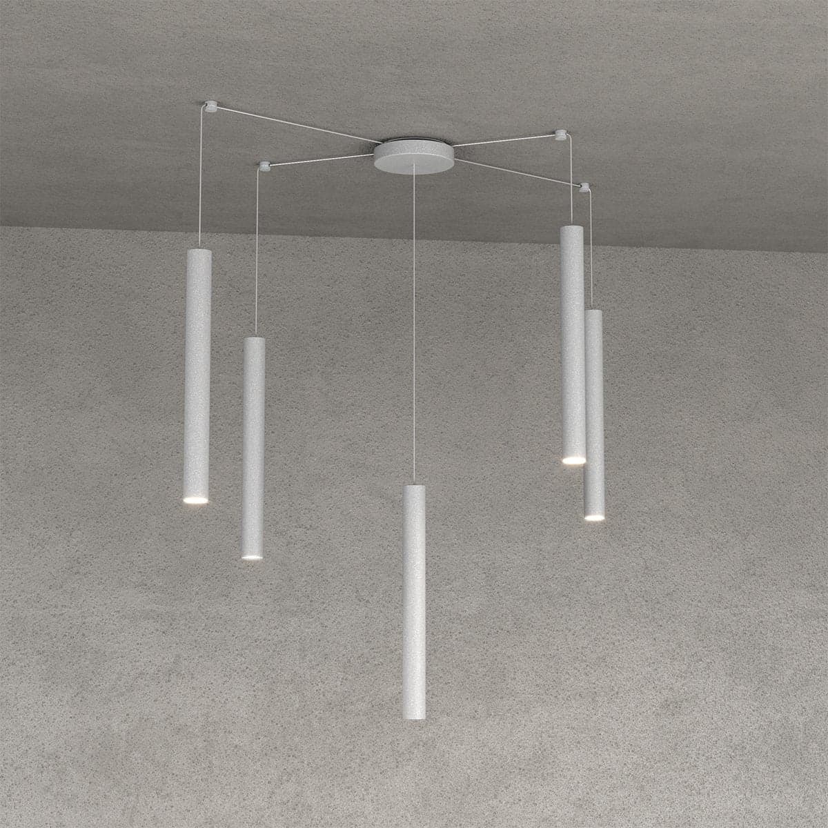 Lampadario Top light ROUND TUBE 1174 S5 GU10 LED cilindro metallo moderno in Lampade a sospensione Lampadari Bartalini - Colle di Val d’Elsa, commercioVirtuoso.it