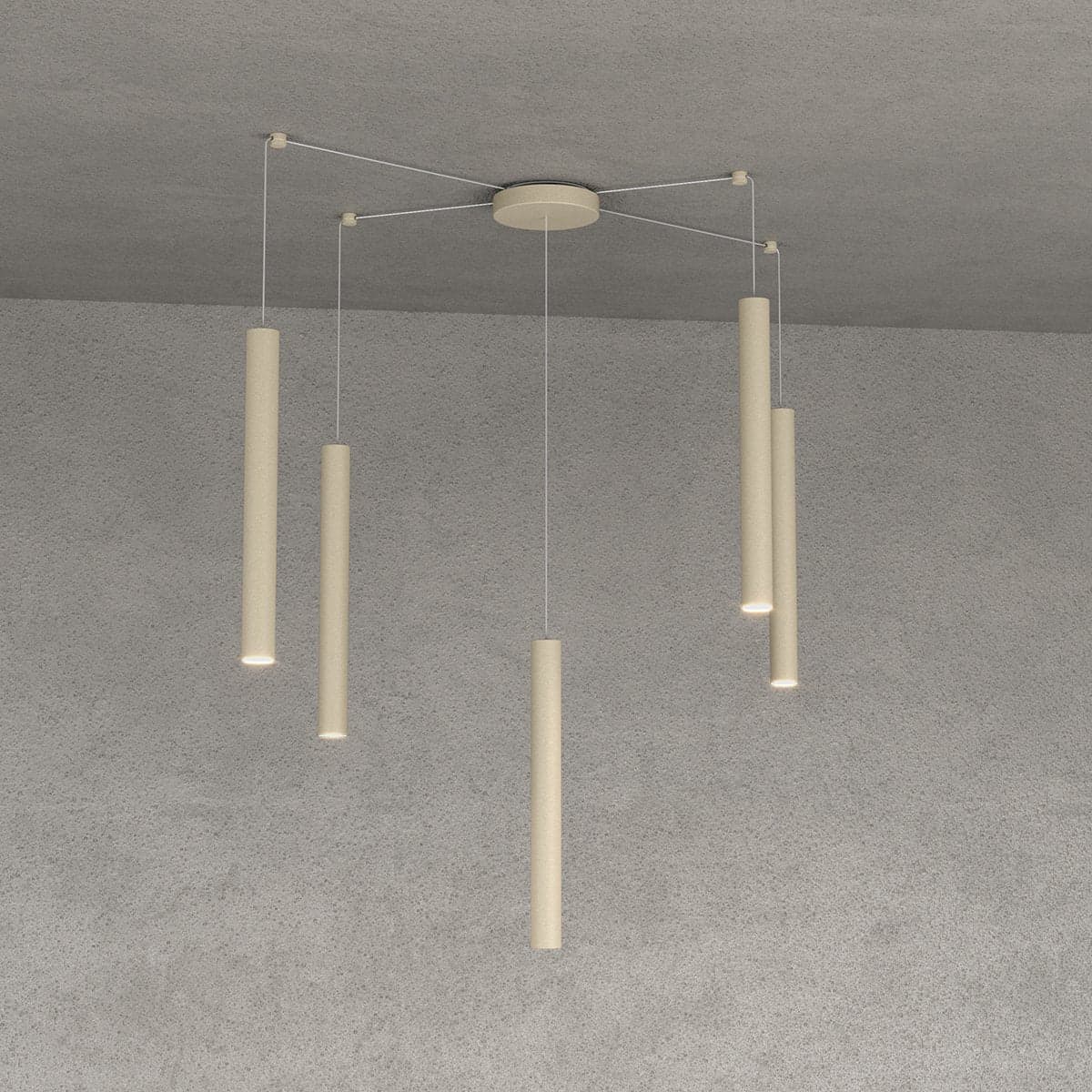 Lampadario Top light ROUND TUBE 1174 S5 GU10 LED cilindro metallo moderno in Lampade a sospensione Lampadari Bartalini - Colle di Val d’Elsa, commercioVirtuoso.it