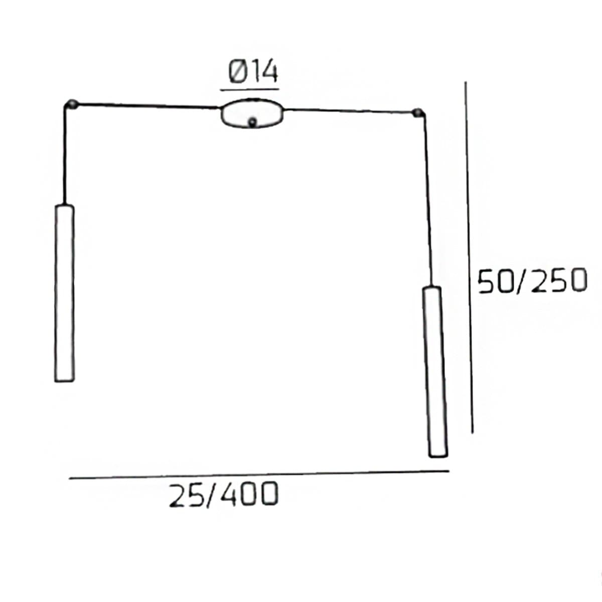 Lampadario Top light ROUND TUBE 1174 S2 GU10 LED cilindro metallo moderno in Lampade a sospensione Lampadari Bartalini - Colle di Val d’Elsa, commercioVirtuoso.it