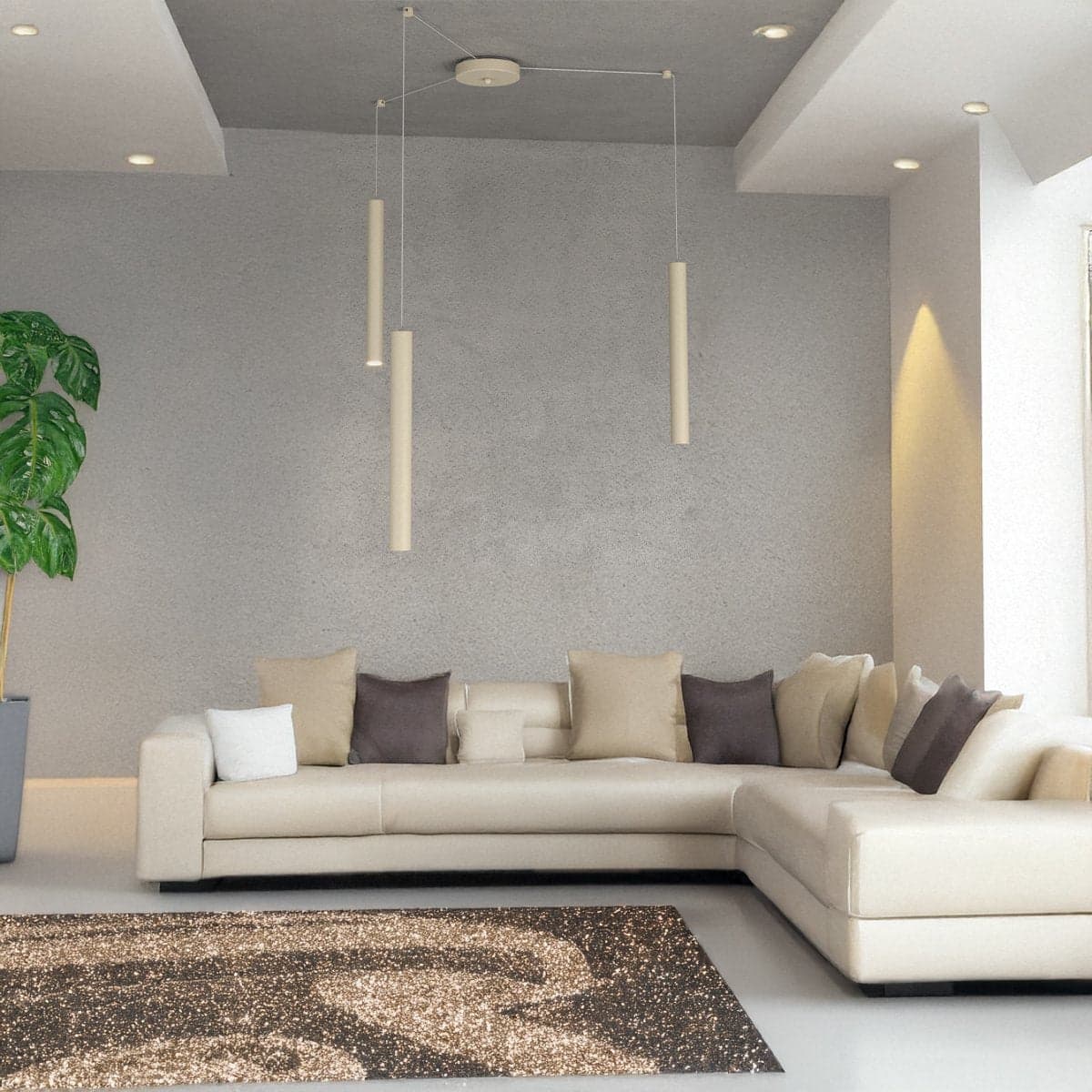 Lampadario Top light ROUND TUBE 1174 S3 GU10 LED cilindro metallo moderno in Lampade a sospensione Lampadari Bartalini - Colle di Val d’Elsa, commercioVirtuoso.it