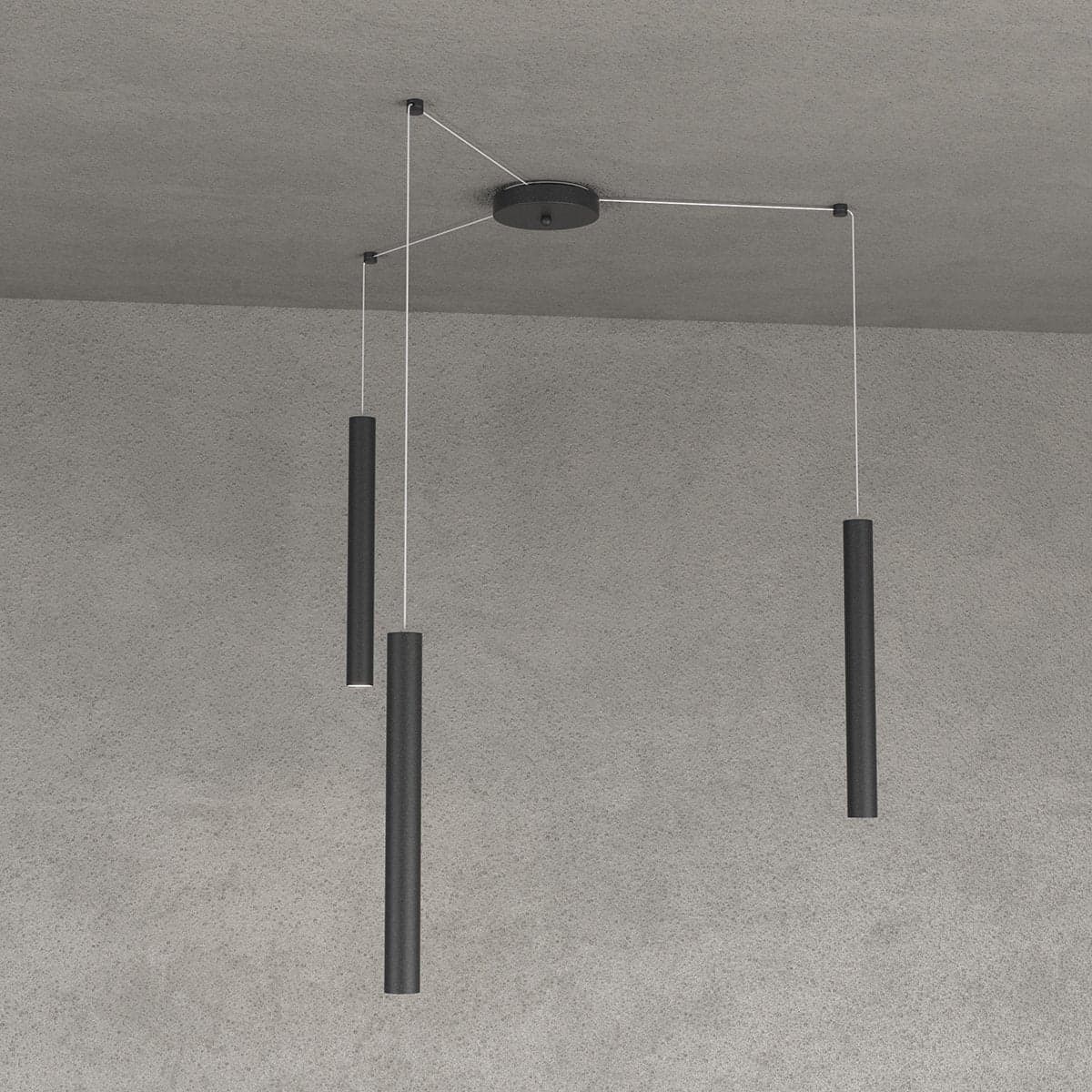 Lampadario Top light ROUND TUBE 1174 S3 GU10 LED cilindro metallo moderno in Lampade a sospensione Lampadari Bartalini - Colle di Val d’Elsa, commercioVirtuoso.it