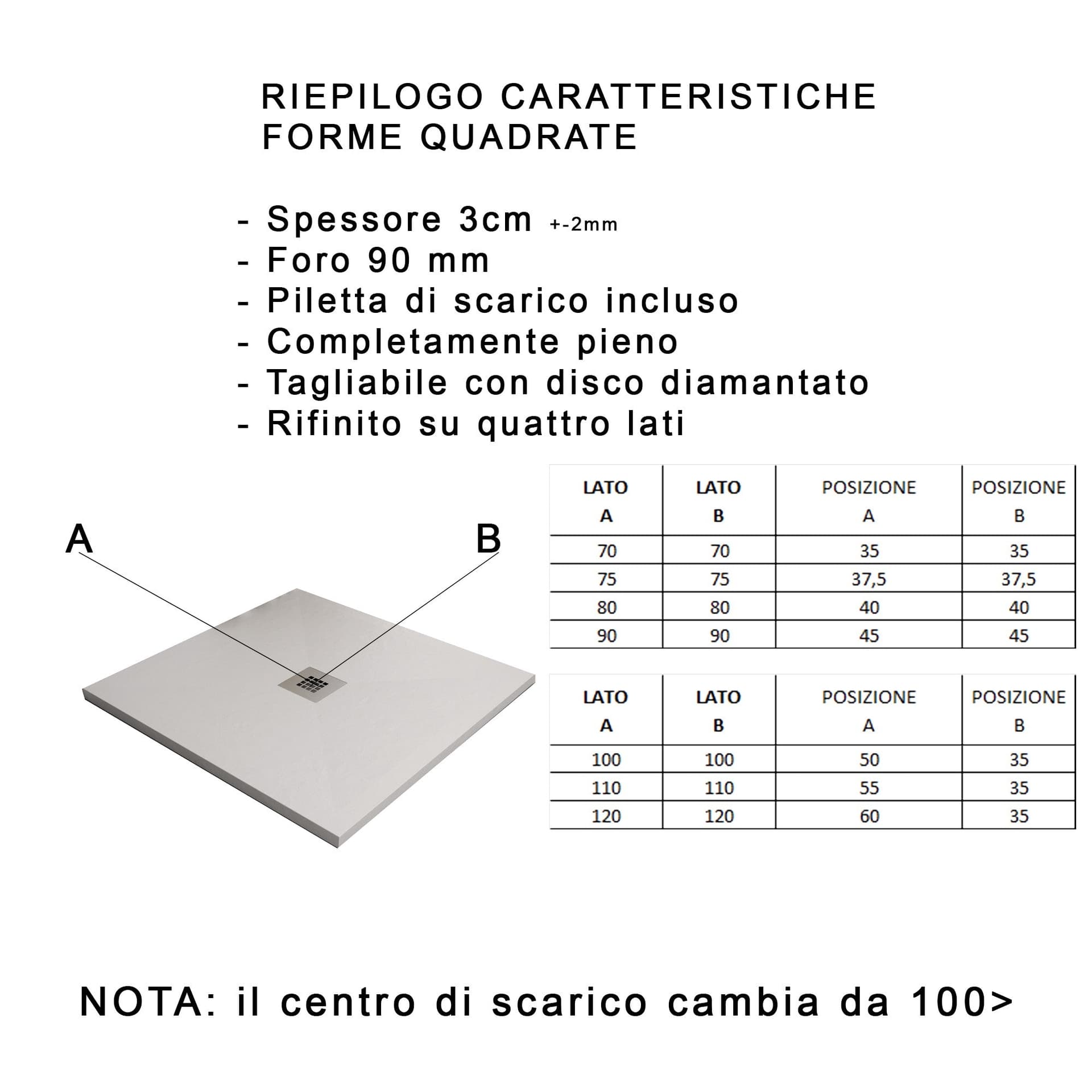Piatto doccia in marmoresina tortora | Piletta Gratis - STAR PLUS in Rubinetti per vasca Mondialshop - Parabiago, commercioVirtuoso.it