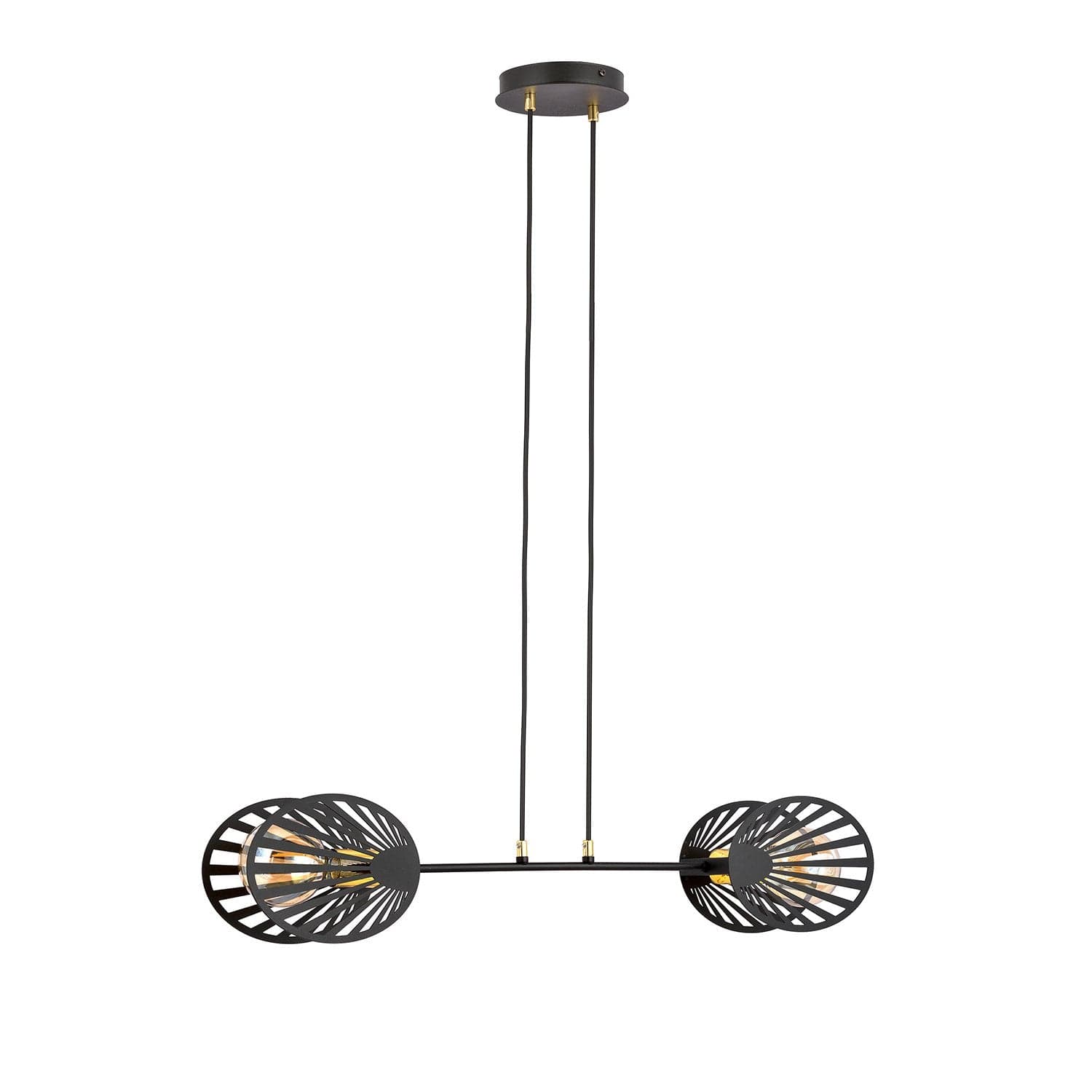 Sospensione Contemporanea 2 Luci Playa In Acciaio Nero E Oro in Lampade a sospensione LuceArt - Montecorvino Pugliano, commercioVirtuoso.it