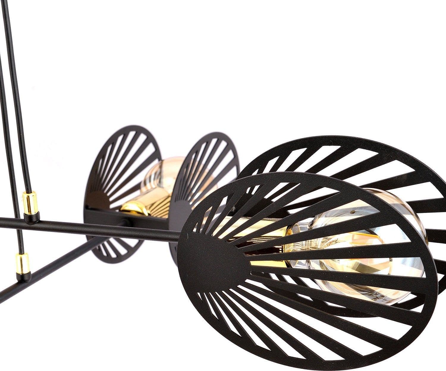 Sospensione Contemporanea 4 Luci Playa In Acciaio Nero E Oro in Lampade a sospensione LuceArt - Montecorvino Pugliano, commercioVirtuoso.it