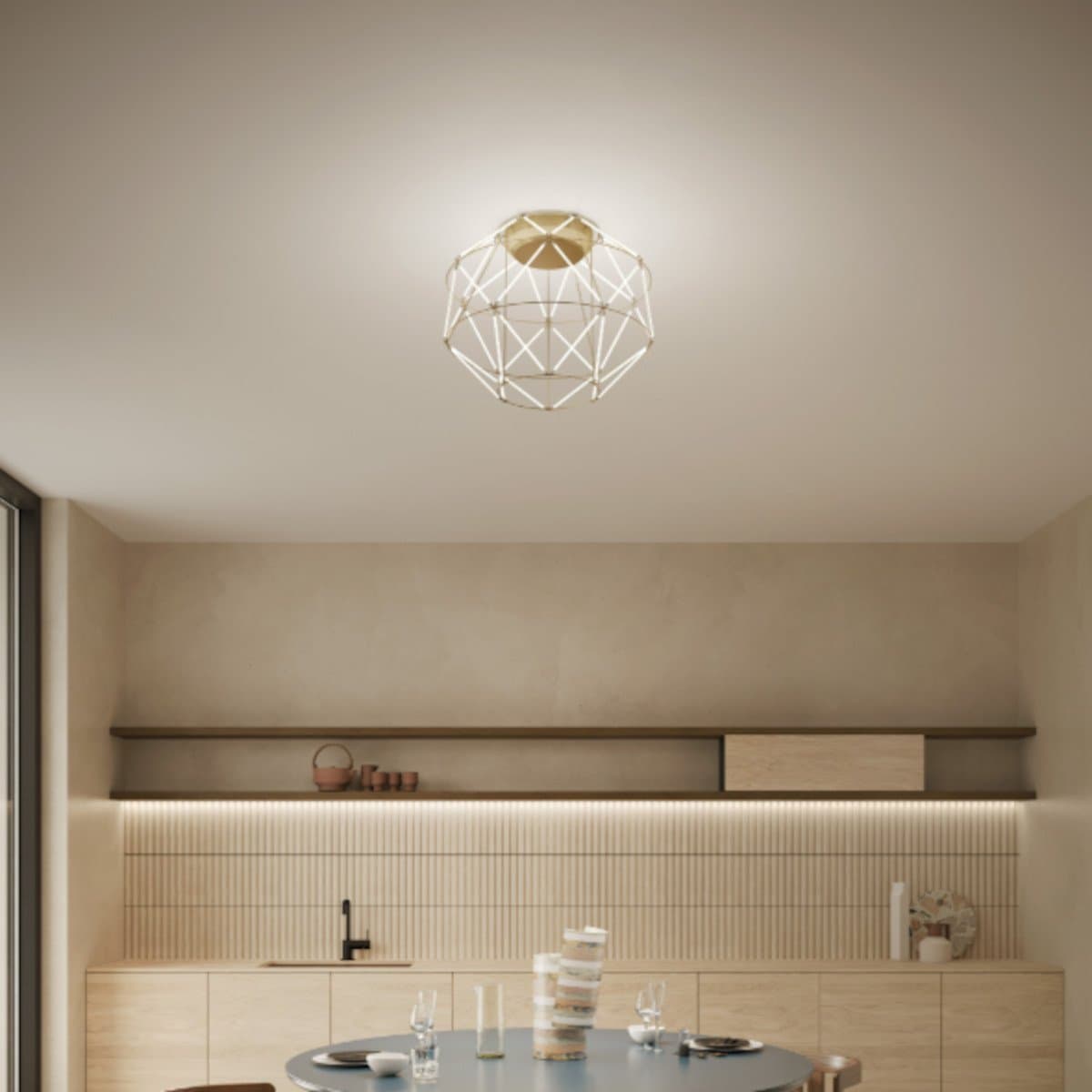 Plafoniera classica Urban EUCLIDE PL oro 3000 LED metallo in Plafoniere Lampadari Bartalini - Colle di Val d’Elsa, commercioVirtuoso.it
