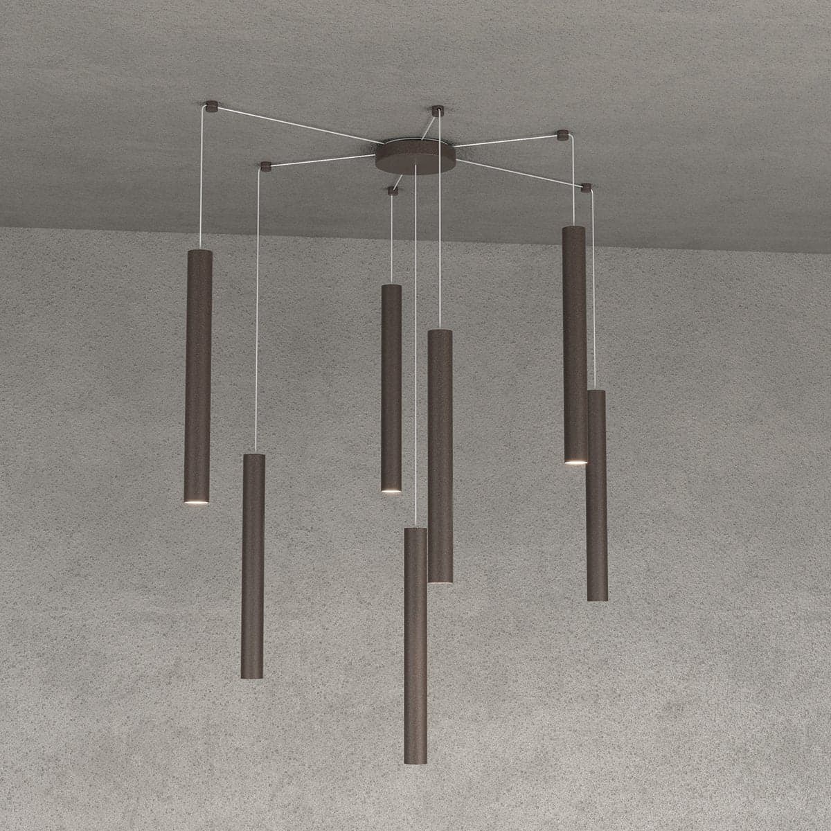 Lampadario Top light ROUND TUBE 1174 S7 GU10 LED cilindro metallo classico moderno in Lampadine a LED Lampadari Bartalini - Colle di Val d’Elsa, commercioVirtuoso.it