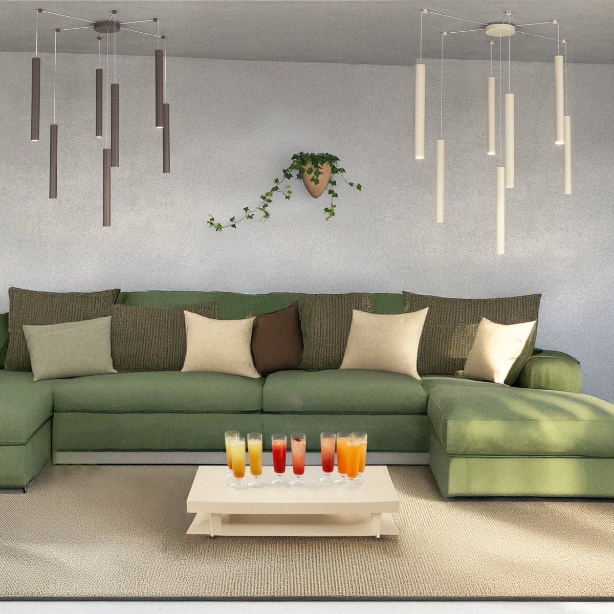 Lampadario Top light ROUND TUBE 1174 S7 GU10 LED cilindro metallo classico moderno in Lampadine a LED Lampadari Bartalini - Colle di Val d’Elsa, commercioVirtuoso.it