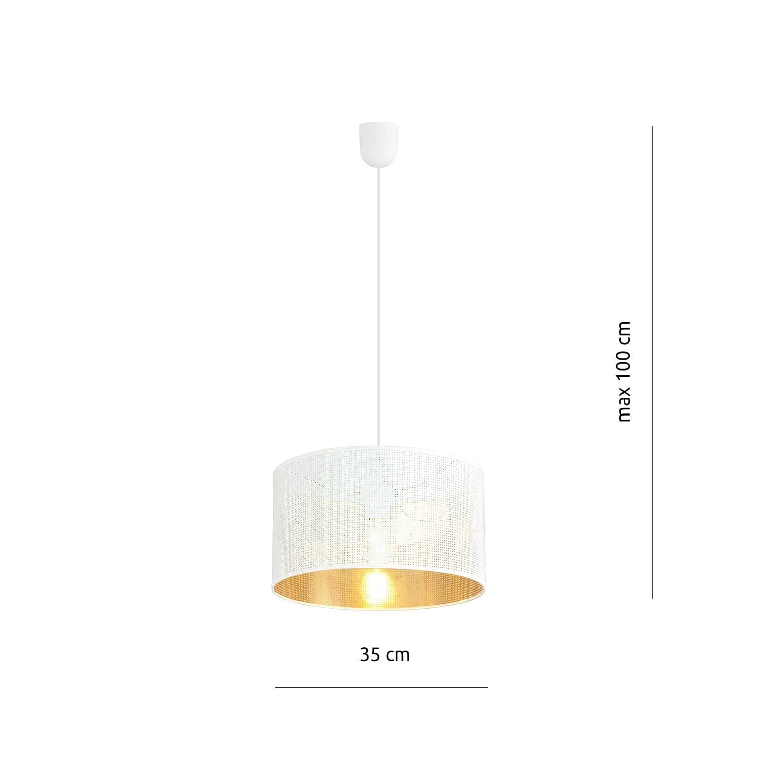 Sospensione Minimal 1 Luce Aston In Acciaio Bianco E Oro in Lampade a sospensione LuceArt - Montecorvino Pugliano, commercioVirtuoso.it