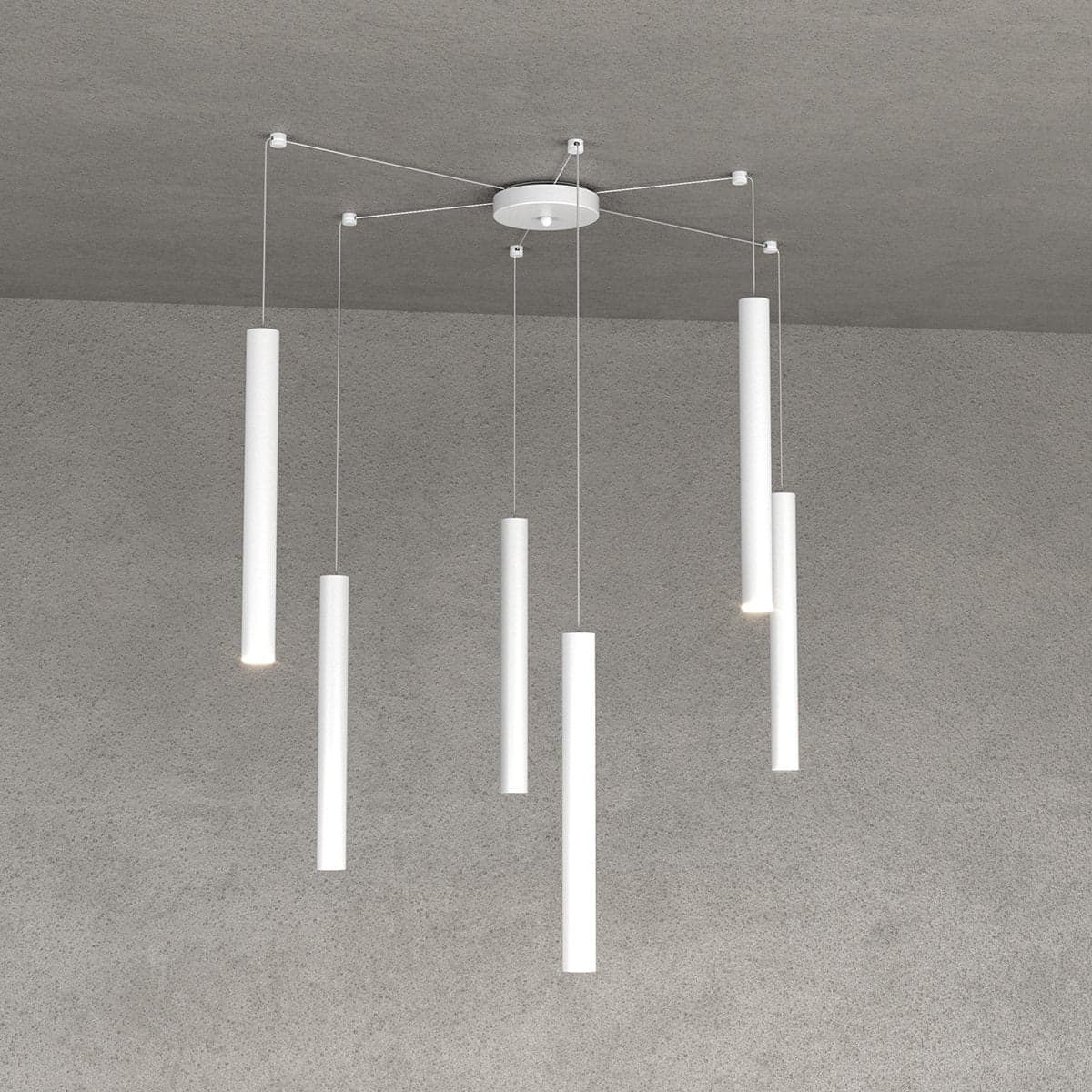 Lampadario Top light ROUND TUBE 1174 S6 GU10 LED cilindro metallo classico moderno in Lampade a sospensione Lampadari Bartalini - Colle di Val d’Elsa, commercioVirtuoso.it