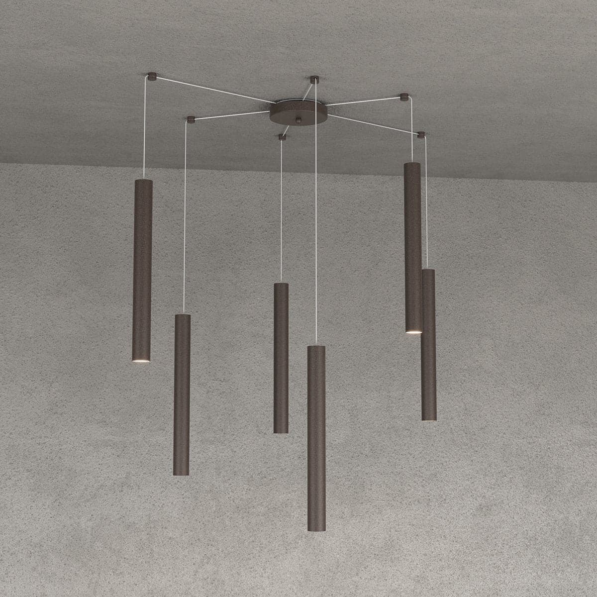 Lampadario Top light ROUND TUBE 1174 S6 GU10 LED cilindro metallo classico moderno in Lampade a sospensione Lampadari Bartalini - Colle di Val d’Elsa, commercioVirtuoso.it