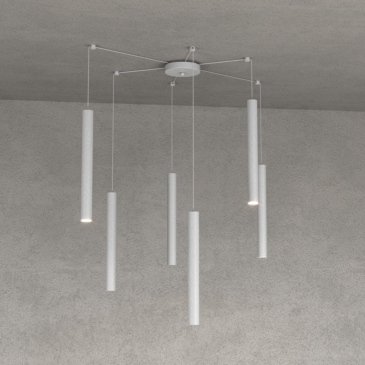 Lampadario Top light ROUND TUBE 1174 S6 GU10 LED cilindro metallo classico moderno in Lampade a sospensione Lampadari Bartalini - Colle di Val d’Elsa, commercioVirtuoso.it