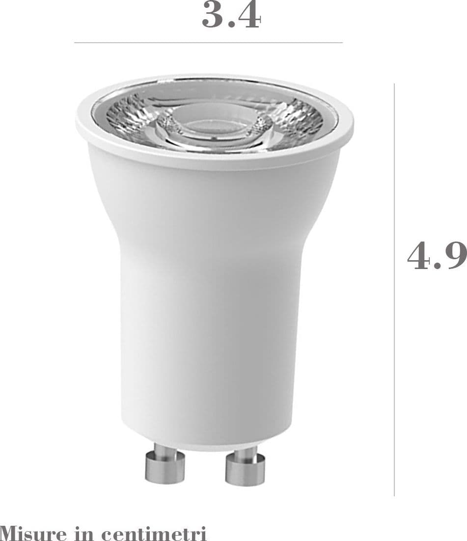 Lampadina Top Light GU10 4W LED 35mm luce calda naturale interno IP20 in Lampadine a LED Lampadari Bartalini - Colle di Val d’Elsa, commercioVirtuoso.it