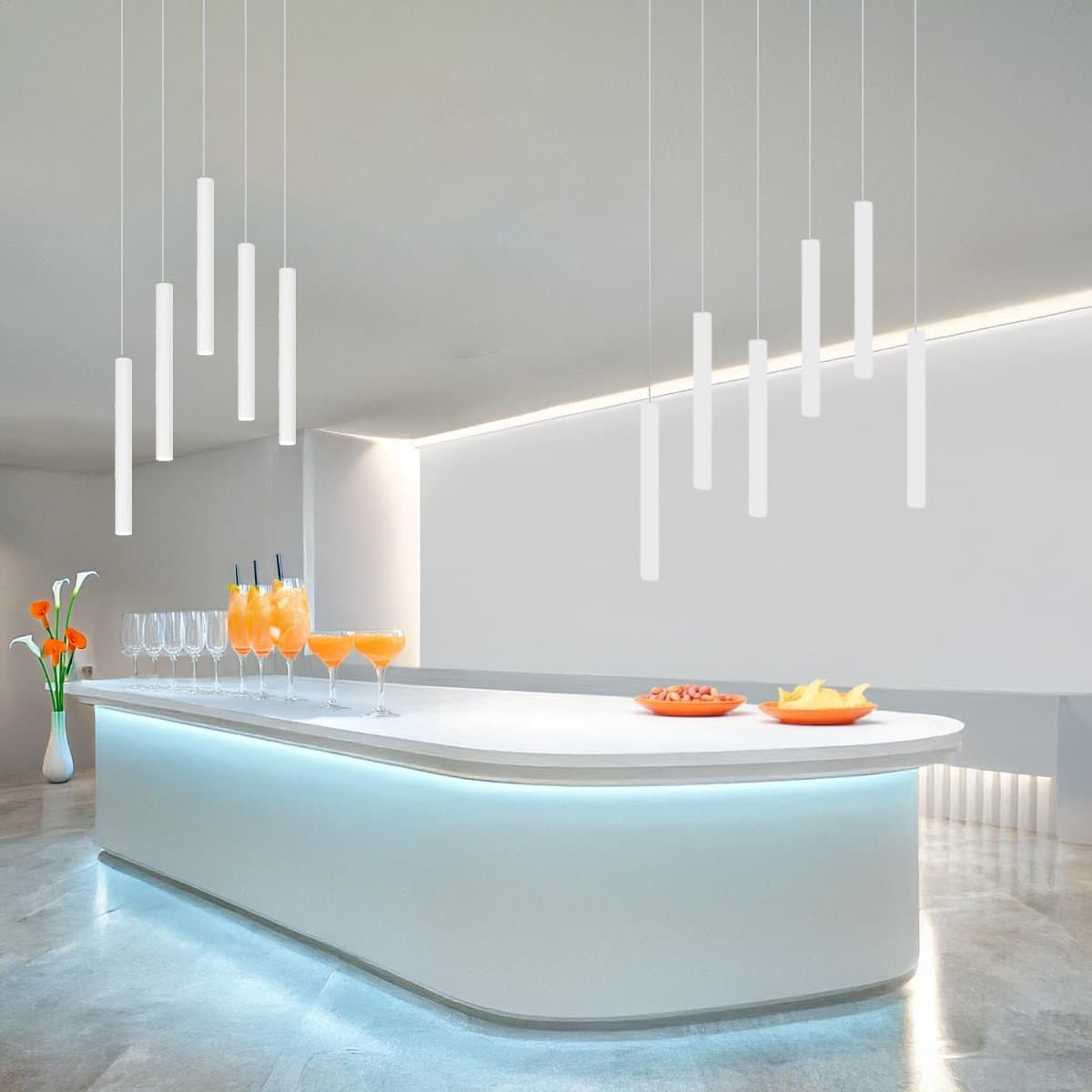 Lampadario Top light ROUND TUBE 1174 S5 GU10 LED cilindro metallo moderno in Lampade a sospensione Lampadari Bartalini - Colle di Val d’Elsa, commercioVirtuoso.it