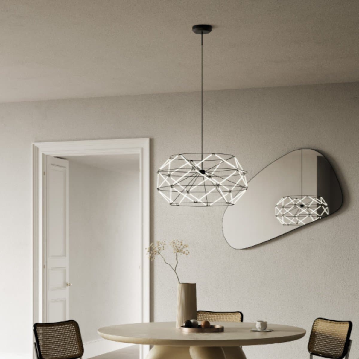 Sospensione moderna Urban EUCLIDE 1821 32 3000 LED metallo nero in Lampade a sospensione Lampadari Bartalini - Colle di Val d’Elsa, commercioVirtuoso.it