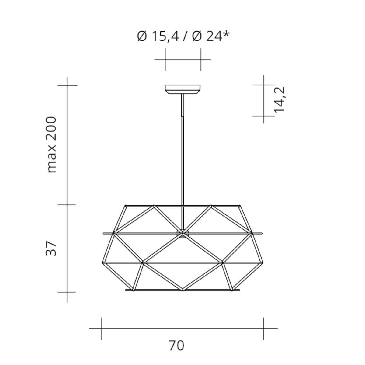 Sospensione moderna Urban EUCLIDE 1821 32 3000 LED metallo nero in Lampade a sospensione Lampadari Bartalini - Colle di Val d’Elsa, commercioVirtuoso.it