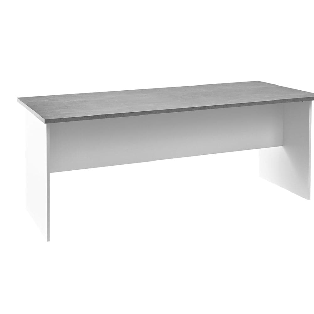 Scrivania per Ufficio in Legno Bianco e Grigio Postazione Lavoro Studio 160x80cm in Scrivanie Danyx - Casoria, commercioVirtuoso.it
