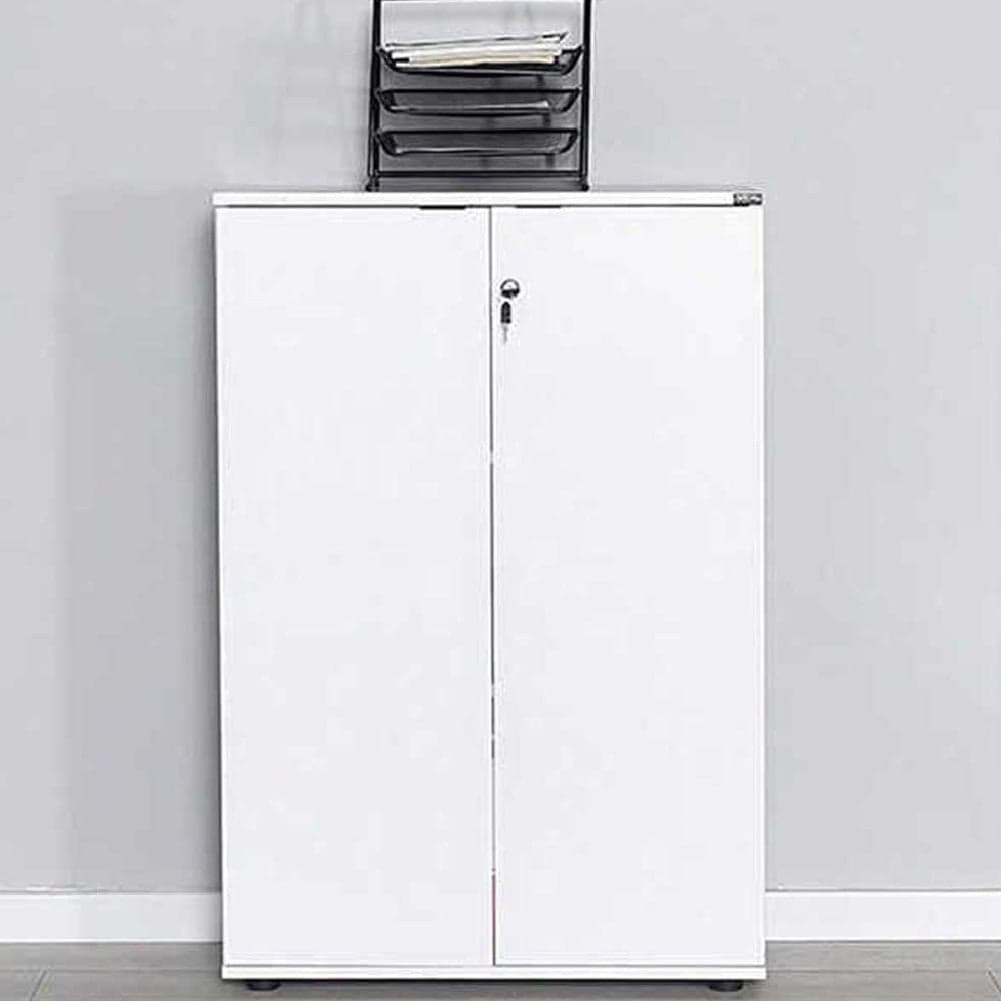 Mobile Archiviazione Ufficio 2Ante 3Ripiani 72x34 H109 cm con Chiave Bianco