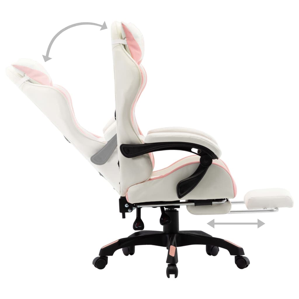 Sedia Gaming Cameretta con Poggiapiedi e Braccioli Rosa e Bianca in Similpelle in Sedie Gaming Esplodia - Napoli, commercioVirtuoso.it