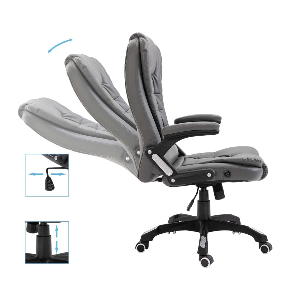 Sedia da Ufficio Antracite in Similpelle Seduta Ergonomica con braccioli e Ruote in Sedie da scrivania Esplodia - Napoli, commercioVirtuoso.it