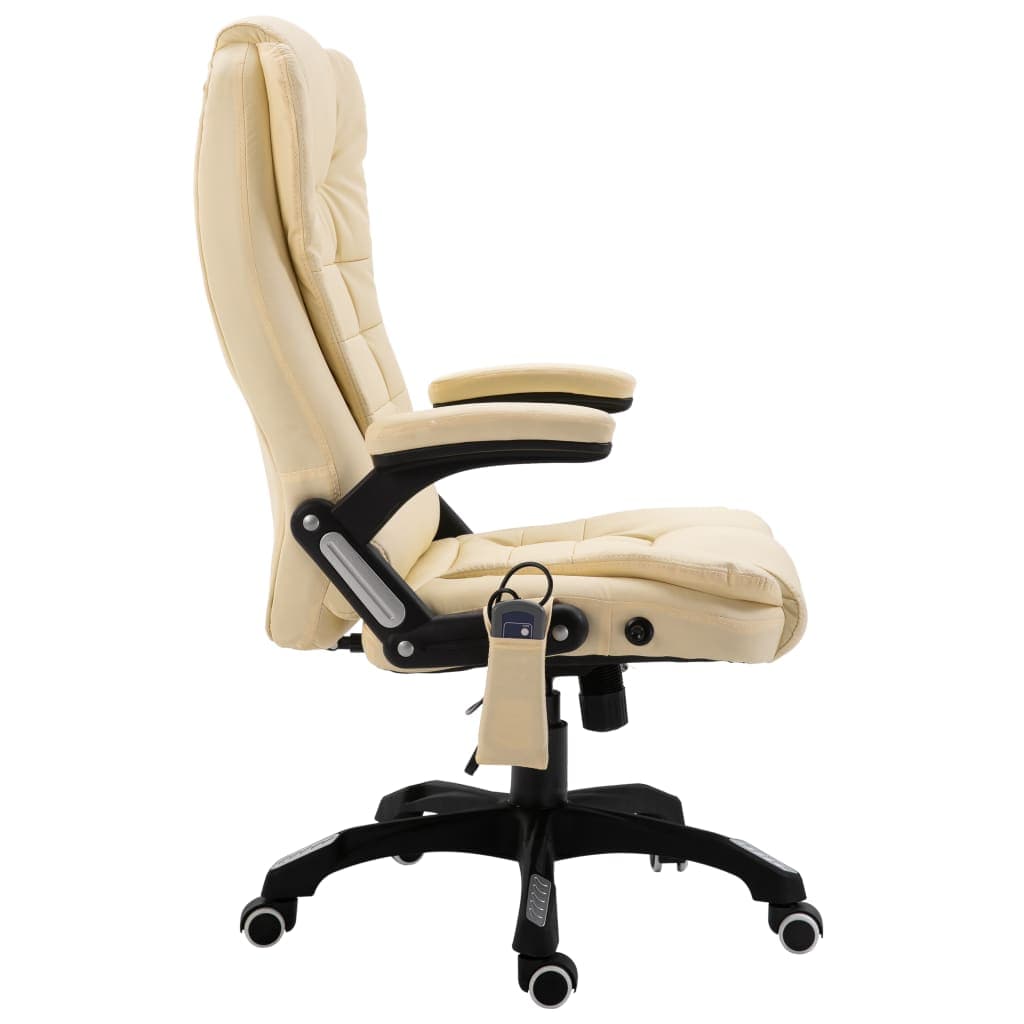 Sedia da Ufficio Massaggiante Presidenziale Crema in Similpelle con Braccioli in Sedie da scrivania Esplodia - Napoli, commercioVirtuoso.it