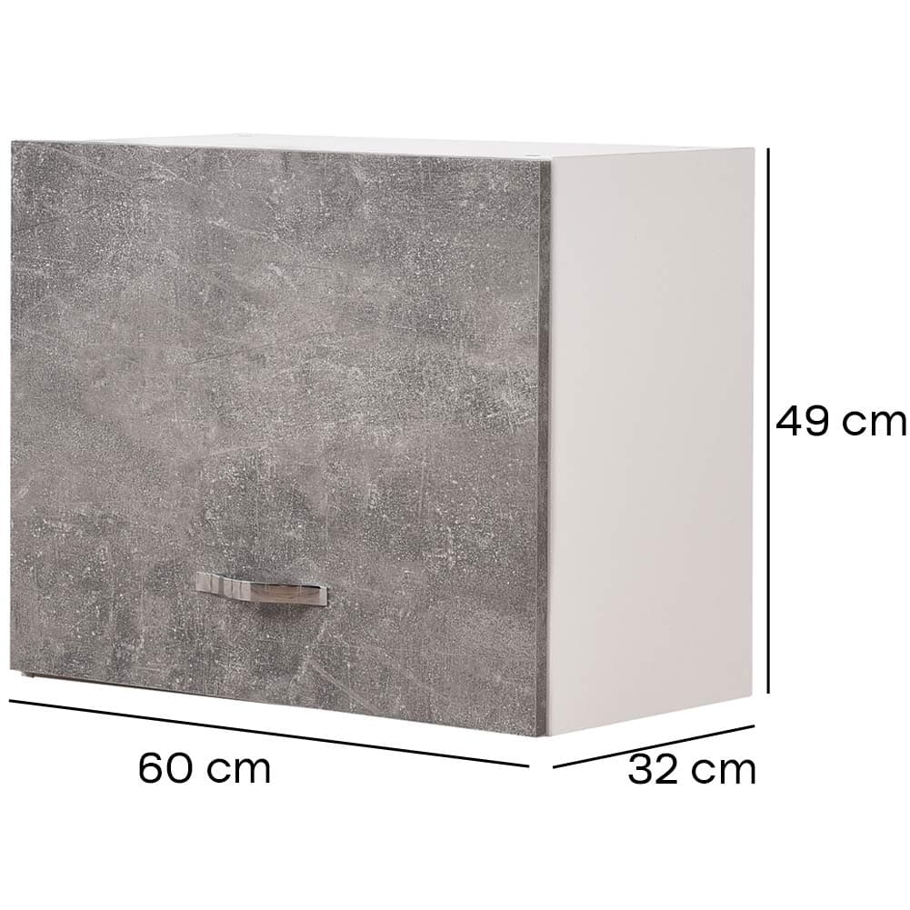 Mobile Cucina Pensile 1 Anta Componibile in Legno Colore Grigio 60x32 H49cm in Moduli componibili Danyx - Casoria, commercioVirtuoso.it