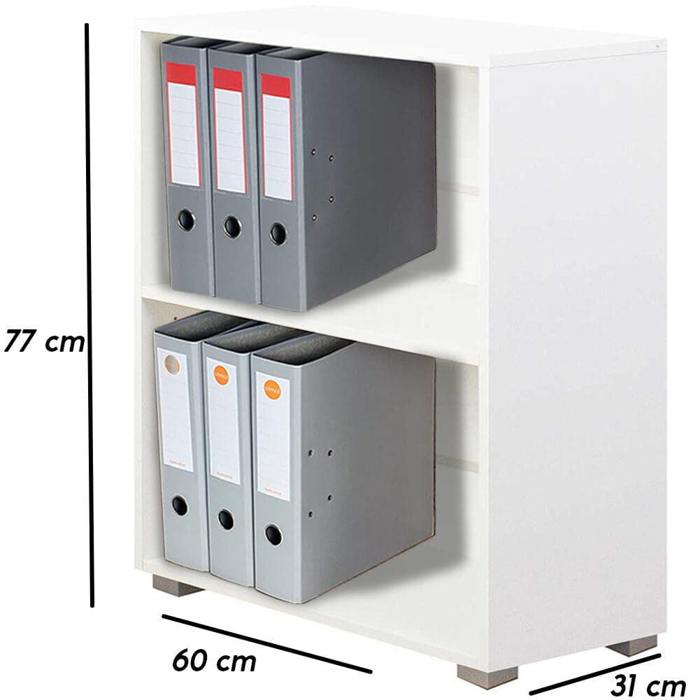 Libreria Mobiletto Scaffale 2 Ripiani Legno Nobilitato Bianco 60x31 H77cm Moderno in Librerie Danyx - Casoria, commercioVirtuoso.it