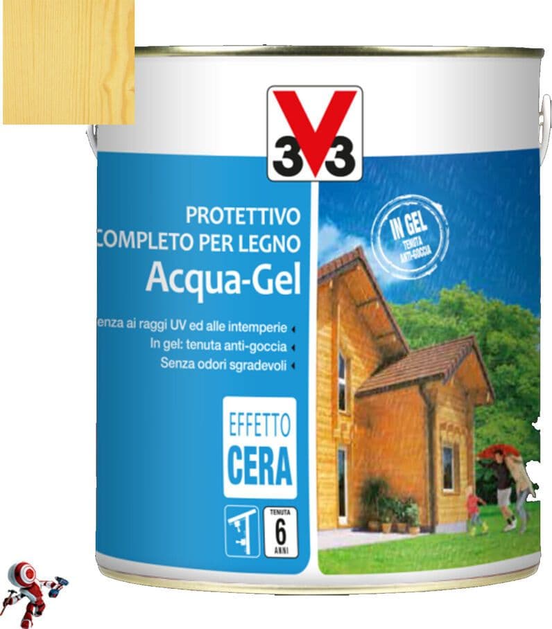 V33 Protettivo completo Acqua-Gel 750 ml Ideale su tutti i tipi di legno in Vernice Masterbrico - Longobardi, commercioVirtuoso.it