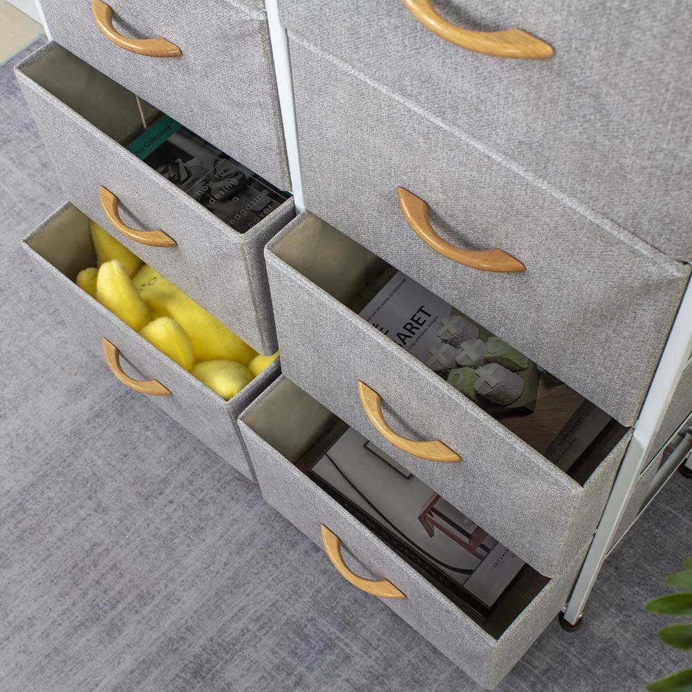 Mobile Cassettiera 8 Cassetti Metallo Legno e Tessuto 81x30 H 96cm Casa Ufficio in Comò e cassettiere Danyx - Casoria, commercioVirtuoso.it