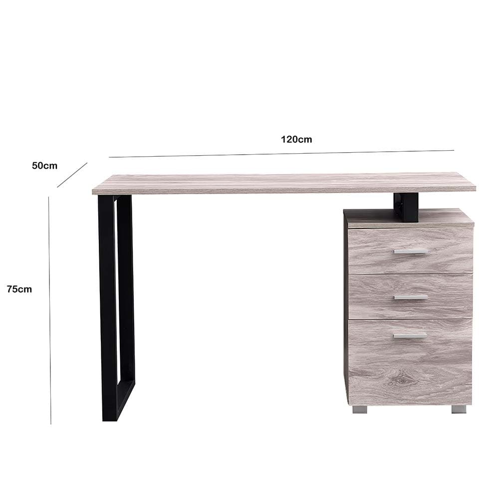 Scrivania in Legno con Cassettiera integrata Porta Pc Computer 120x50cm Grigio in Scrivanie Danyx - Casoria, commercioVirtuoso.it
